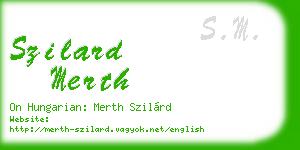 szilard merth business card